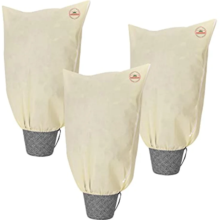 Gardebruk Kübelpflanzensack Reißverschluss Garten Frostschutzhaube Winterschutzhaube Pflanzenschutzhaube Frostschutzvlies Beige versch. Größen - Preisvergleich – Bild 2