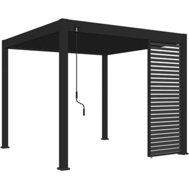 Weide Horizontale Lamellenwand für Pergola, Aluminium, 93 cm, Graphitgrau, flexibler Sichtschutz, einfache Montage – Bild 1