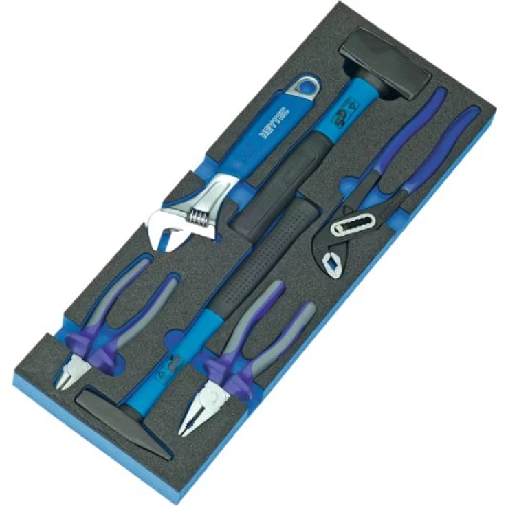 Heyco-Heytec 50807694500 Montage-Werkzeugkasten, Stahlblech 5-fach aufklappbar inklusive 96-teiligem Werkzeugsortiment, 5 Modulen – Bild 4