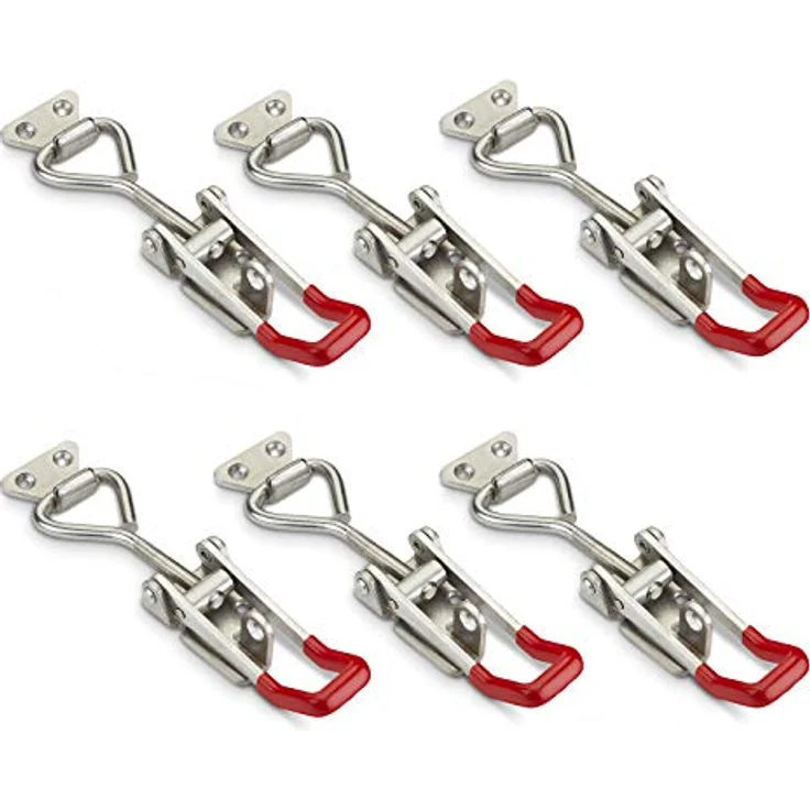 6er Set JUNKER Spannverschluss M8 (Haltekraft 600 Kg, abschließbar) Edelstahl SS304 verstellbarer Kistenverschluss – Bild 1