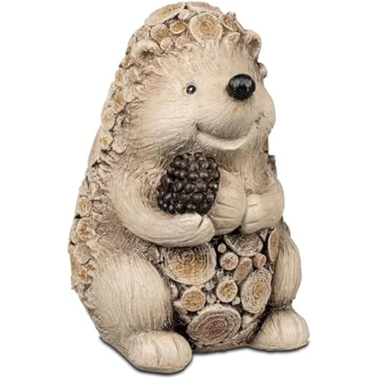 formano Dekofigur Igel in Holzoptik, 19 cm, witterungsbeständige Gartendeko aus Kunstharz für drinnen & draußen – Bild 1
