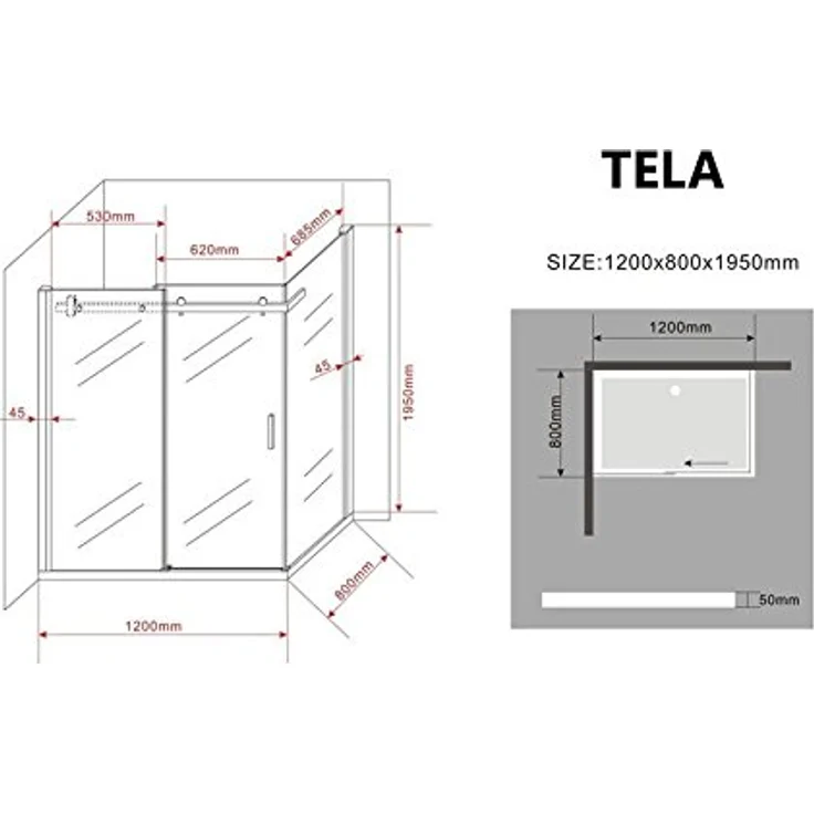 Glasdeals Duschkabine TELA 120 x 80 x 195 cm, rahmenloses Design aus 8 mm ESG ohne Duschtasse, hohe Stabilität und Langlebigkeit – Bild 7