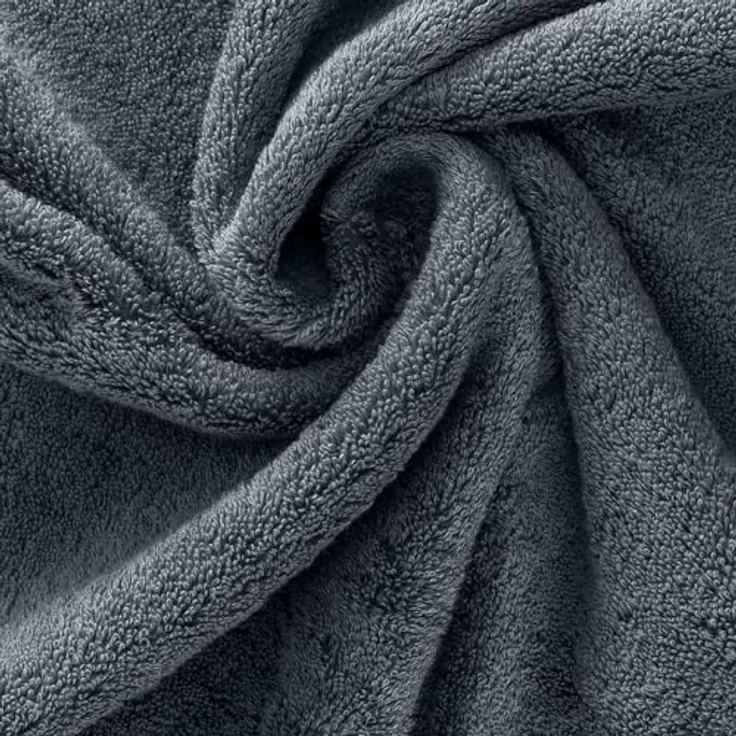 Herzbach Home Saunatuch Anthrazit, 80x200 cm, 100% Premium-Baumwolle, 550 gsm, stylisches Design, saugfähig und weich – Bild 3