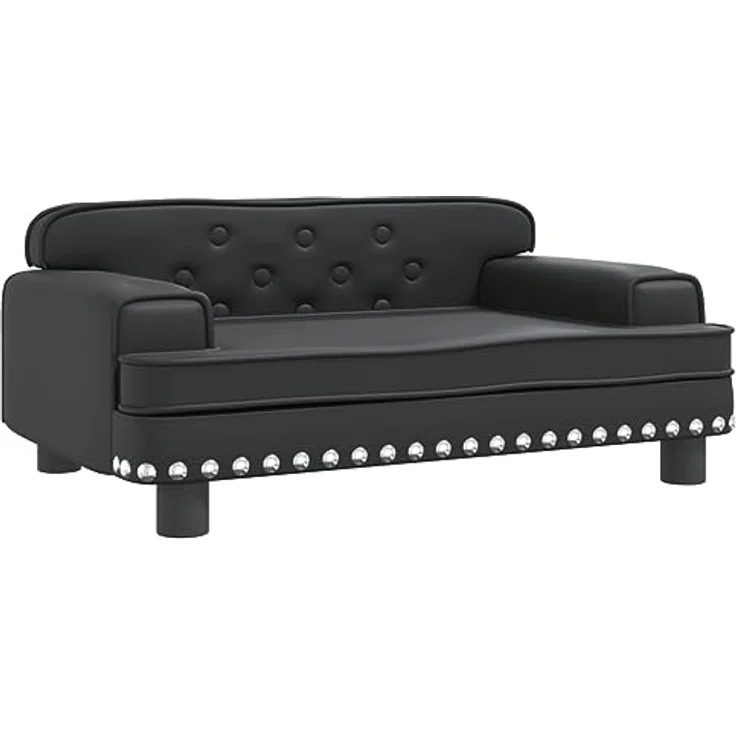 vidaXL Hundebett Schwarz 70x45x30 cm Kunstleder – Bild 1
