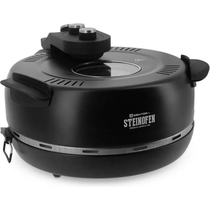 GENTOR Pizzaofen GENTOR Pizzamaker 1600W 220-240V Elektrisch, bis 420 Grad, 1 feuerfester Keramiksteinboden, Mini Pizzaofen - Weiß
