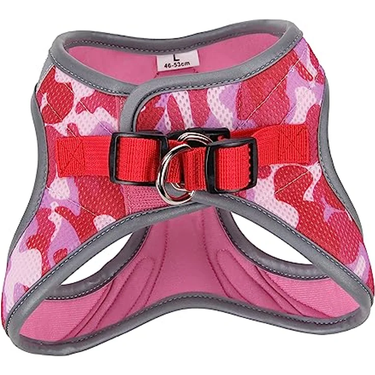 Croci Hiking Reflective Army PINK, Hundegeschirr Größe M mit reflektierenden Elementen und gepolstertem Neopren/Nylon – Bild 2