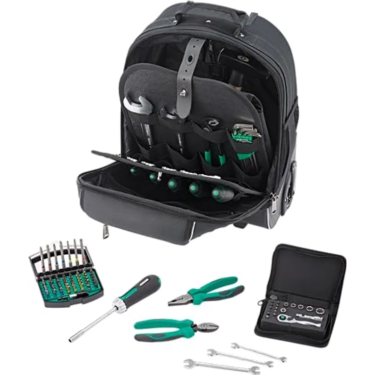 Stahlwille MultiUse Werkzeug-Set 105-tlg. im Rucksack Trolley, mobil einsetzbar, inkl. gepolstertem Notebookfach