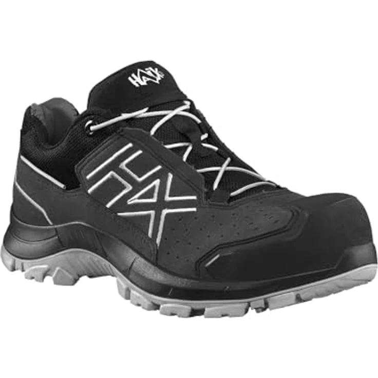 HAIX Sicherheitshalbschuh BLACK EAGLE Safety 200 S1PS, metallfreier S1PS Arbeitsschuh mit durchtrittsicherer Sohle, Größe 44, schwarz/grau – Bild 1