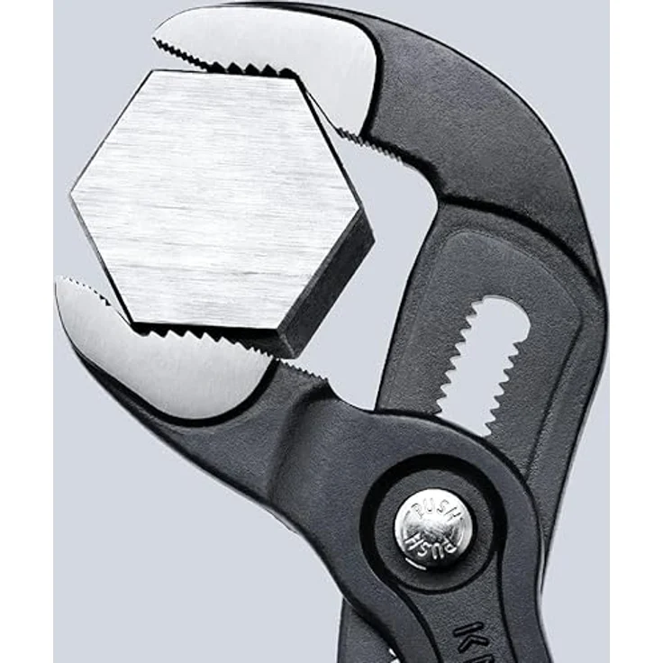 KNIPEX 87 01 180 SB Cobra Hightech-Wasserpumpenzange mit rutschhemmendem Kunststoff überzogen grau atramentiert 180 mm – Bild 5