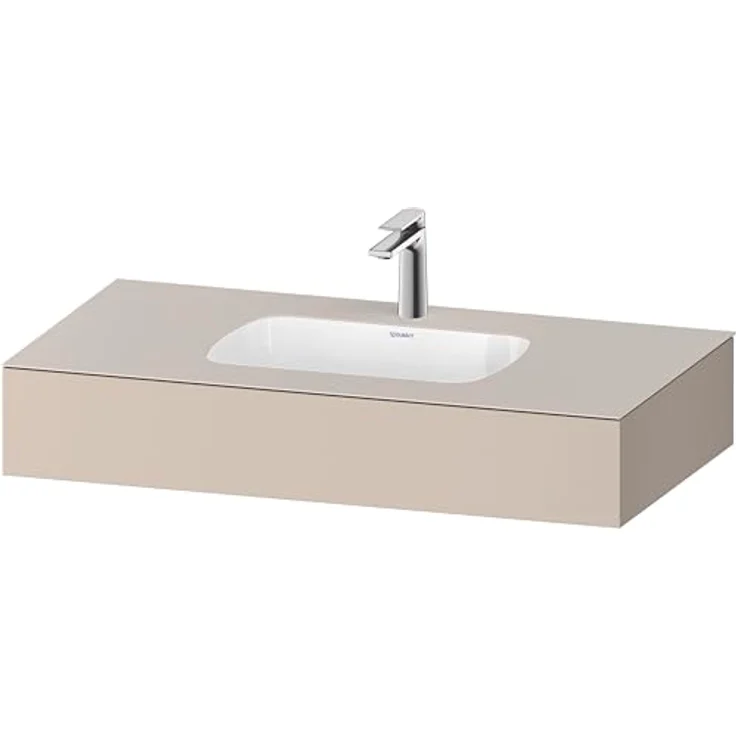 Duravit Qatego Einbauwaschtisch mit Konsole, 1000x550x170mm, mittig platziertes Becken, taupe matt – Bild 2