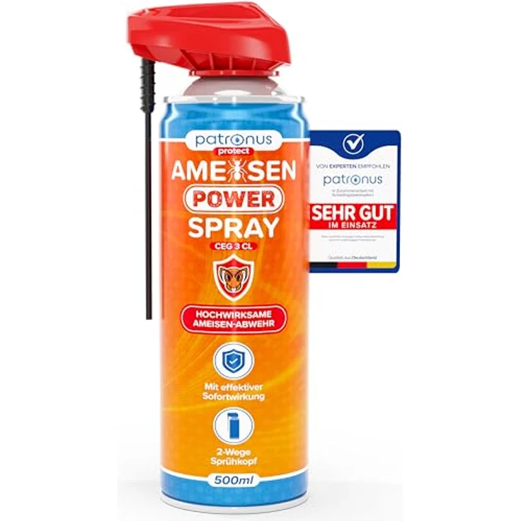 Patronus Ameisen Power Spray CEG 3 CL, hochwirksames Ameisenspray mit Sofortwirkung für Innen & Außen, 500ml – Bild 1