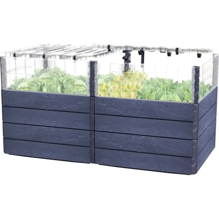 Garantia Ergo Quadro TurboPlus 2 L 80 Hochbeet Stone, inkl. Flora Wassersparsystem – Bild 1
