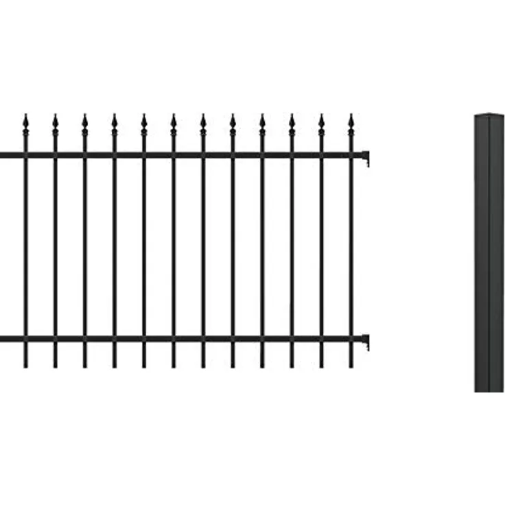 Alberts 510268 Zaunkomplettset Chaussee, Einbetonierbar, Aluminium, matt-schwarz, Höhe 100 cm, Länge 10 m