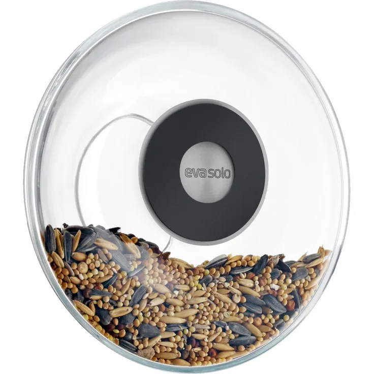 Eva Solo Fensterfutterkugel, Vogelfutterhaus, Futterhaus, Gummi-Glas-Edelstahl, Transparent, Ø 14.5 cm, 571048