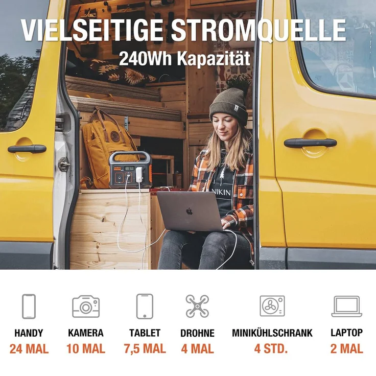 Jackery Tragbare Powerstation Explorer 240, 240 Wh Solargenerator Dauerleistung: 200 W Maximalleistung: 400 W 230 V, 12 V – Bild 5