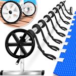 KESSER Pool Aufroller Premium Aufrollsystem 3m - 5,70m Mit Rädern für Solarplane mobiles Aufrollvorrichtung für Poolplane & Abdeckung inkl. Bänder witterungsbeständiges Material Silber - Schwarz