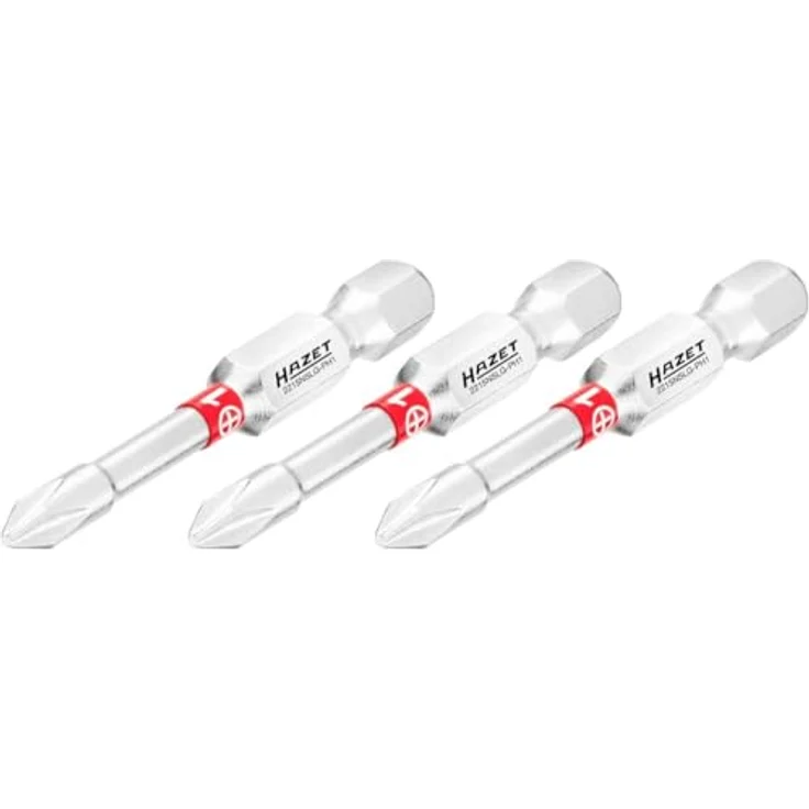Hazet Bit 2215NSLG-PH1/3, 1/4 Zoll (6,3 mm) Sechskantmassiv, Kreuzschlitz Profil PH1, 3-teilig, lange Ausführung, optimierte Torsionszone – Bild 2