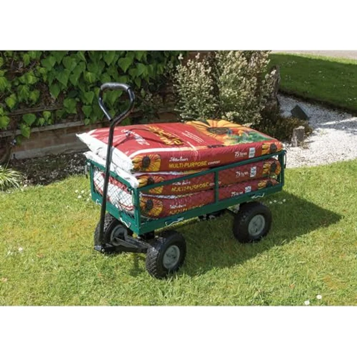 DRAPER Stahlgeflecht-Gartenwagen, grün – Bild 2
