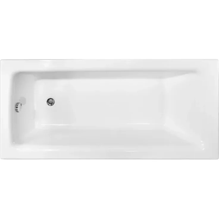 Bad Land Badewanne Rechteck TALIA 160x75, inklusive Wannenträger, Bambus Badewannenablage und Kopfstütze KODI, schneeweiß, antibakterielle Oberfläche, rutschfest, kratzfest