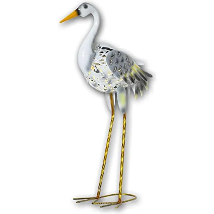 Star Trading LED-Solar-Figur HERON, warmweiß, Gartenfigur Fischreiher mit Dämmerungssensor, Höhe ca. 55cm