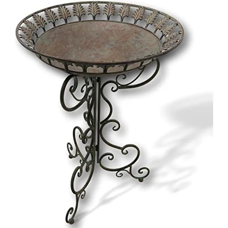 aubaho Vogeltränke Vogelbad Garten Vogelbecken Tränke Vogel Metall 68cm Antik-Stil Futterplatz