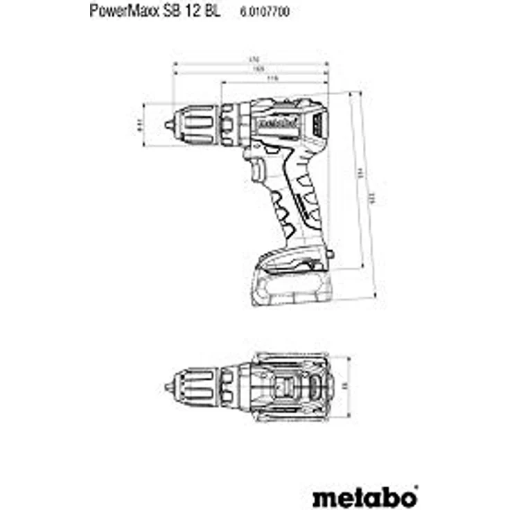 Metabo 12V Akku Schlagbohrmaschine POWERMAXX SB 12 BL 2x Akku 20 Ah (601077500) – Bild 3