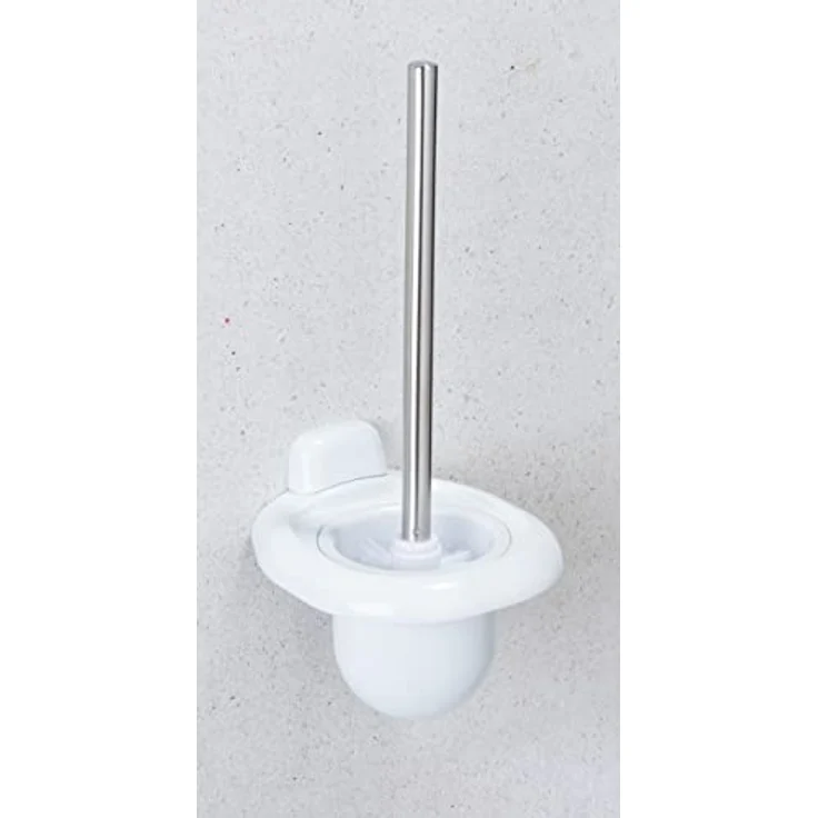 Wenko WC-Garnitur Pure, dekorative Kunststoff-Garnitur in Weiß mit Chrom-Stiel und hygienischem Bürstenkopf – Bild 3