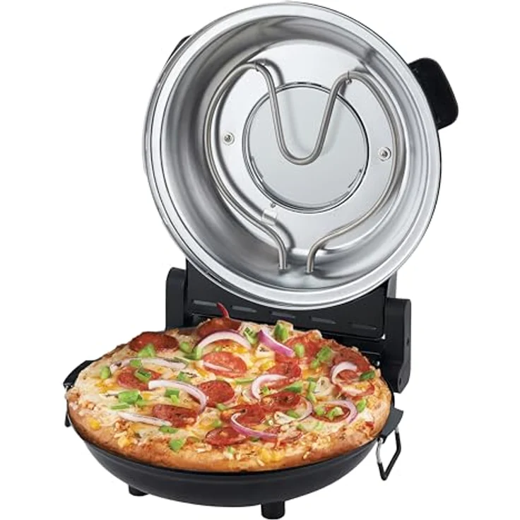Elta Pizzaofen, elektrischer Pizzaofen mit Pizzastein, 1200 Watt, 42 cm Durchmesser, bis 360°C, ideal für Pizza und Teiggerichte – Bild 4