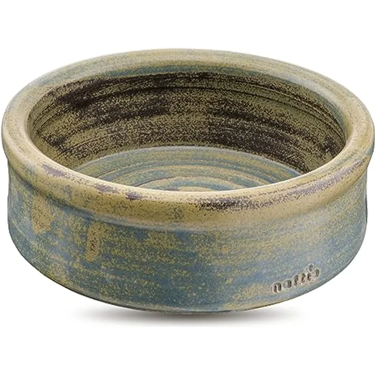 naftie hochwertiger Keramiknapf KRAFTSPIRALE grün blau - Hunde-Napf & Katzen-Napf aus Keramik - handgetöpfert - L - ca. 7cm hoch, 1 Liter, 20-21cm