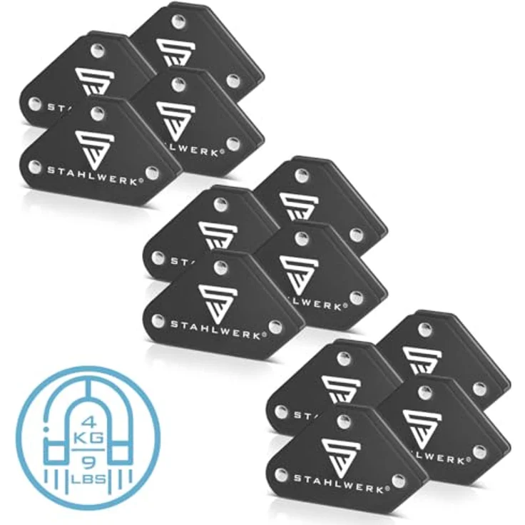 STAHLWERK Magnet-Schweißwinkel 4er Set, 4 kg Haftkraft, 45° | 90° | 135° Winkel, praktischer Schweißmagnet – Bild 2