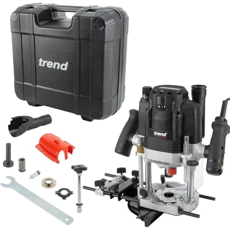 Trend T8EK/EURO, 12mm Dual-Mode Oberfräse mit 2200 W und 11-stufiger Geschwindigkeitsregelung, Schwarz, für Hand- und Frästischbetrieb – Bild 4