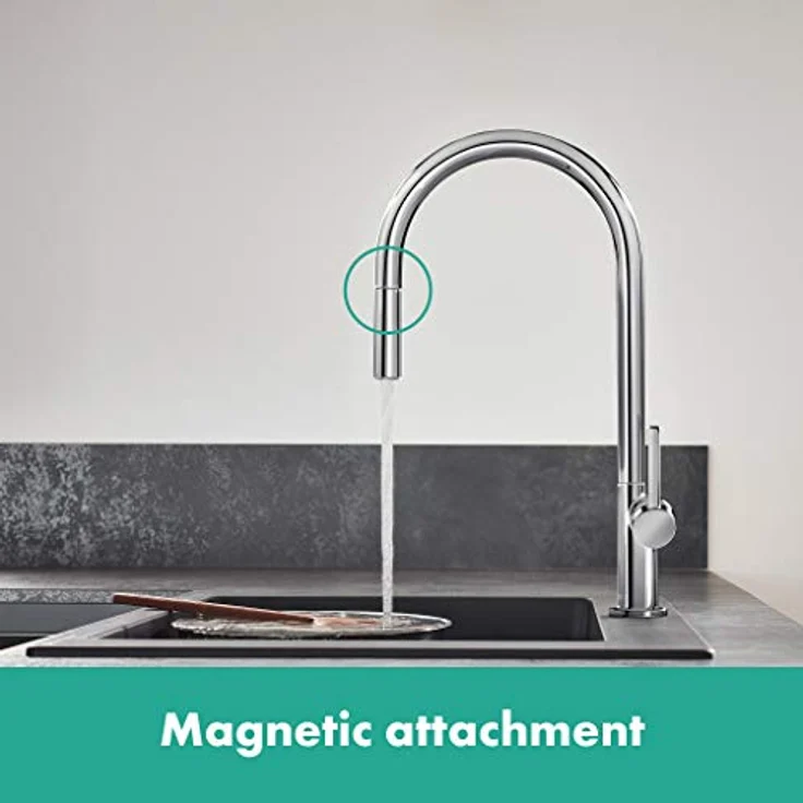 hansgrohe Talis M54, Einhebel-Küchenmischer mit Ausziehauslauf, Chrom, 210 ComfortZone, Temperaturbegrenzung, schwenkbar bis 360° – Bild 7