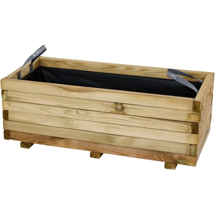 GAUTZSCH Pflanzkübel TAUNUS, naturfarbener Kieferpflanzkübel, 90x35x40 cm (BxHxT), FSC® 100%