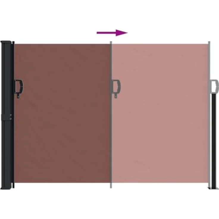 vidaXL Seitenmarkise, Wandmarkise mit PU-Beschichtung, Sichtschutz für Balkon Terrasse Garten, Windschutz Markise, Ausziehbar Braun Polyester – Bild 5