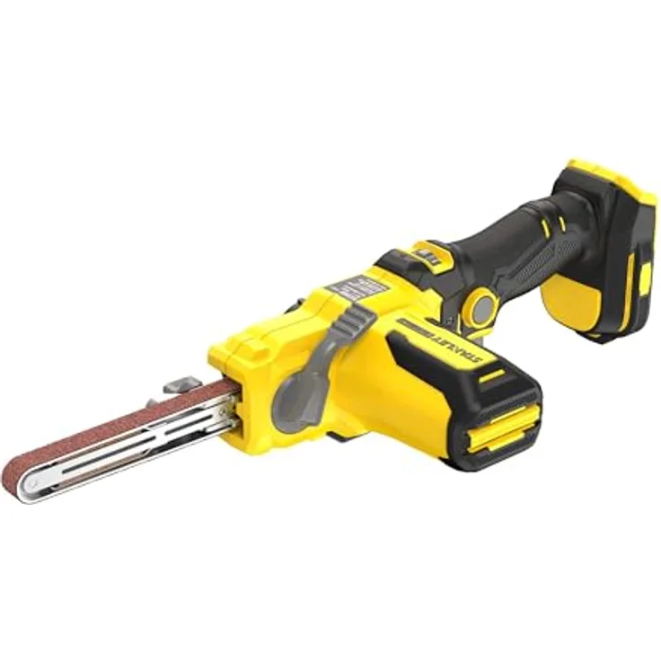 Stanley FatMax SFMCE210B-XJ 18 V V20 schnurloser Bandschleifer, 13 mm Powerfile, nur Werkzeug, optimal für schnellen Materialabtrag in engen Räumen