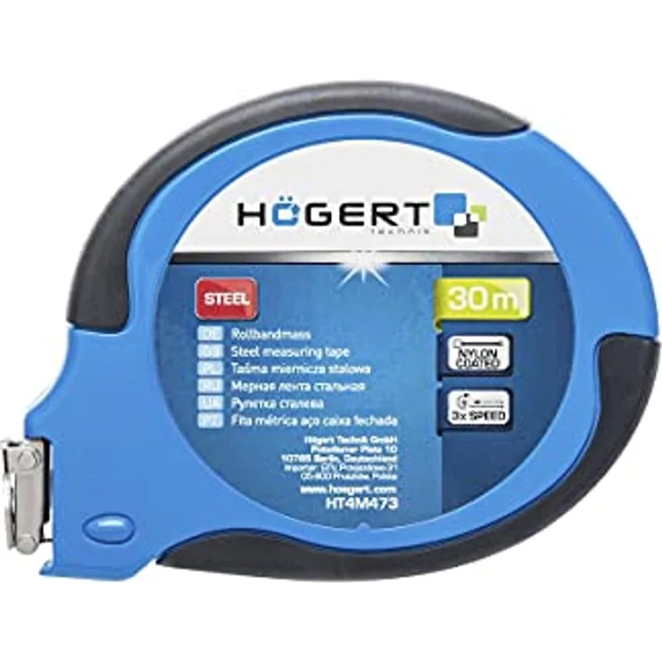 Hogert Technik Maßband Rollmaßband 30 m, HT4M473