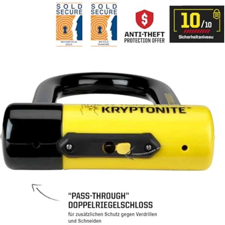 Kryptonite New York Fahgettaboudit Mini Bügelschloss Bügelschloss schwarz-gelb – Bild 2