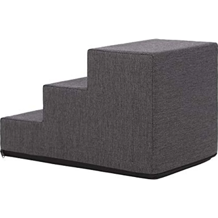 Bjird Haustiertreppe Inari, 3-stufige Hundetreppe für kleine Hunde, Antirutsch, kratzfest, 50 x 30 x 30 cm, Graphit – Bild 3