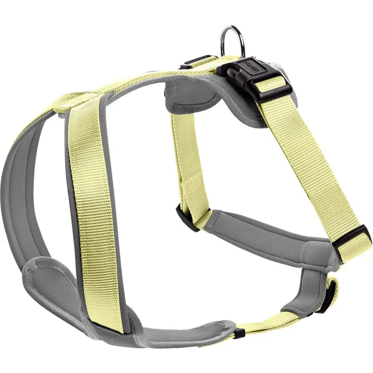 Hunter Tierbedarf Hunde-Geschirr Neopren matcha/grau 3-fache Verstellmöglichkeit, reflektierende Paspel, pflegeleicht