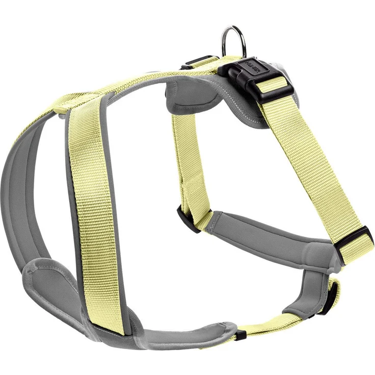 Hunter Tierbedarf Hunde-Geschirr Neopren matcha/grau 3-fache Verstellmöglichkeit, reflektierende Paspel, pflegeleicht – Bild 1