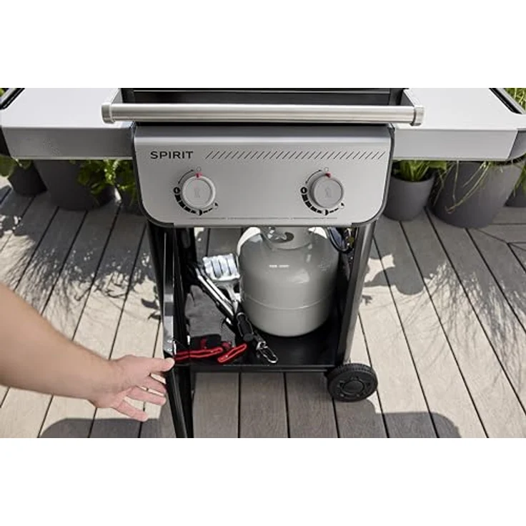 Weber Gasgrill Spirit E-210, 2 Brenner, 52 x 44 cm Grillfläche, 7,8 kW, Edelstahl, porzellanemailliertes Grillrost – Bild 8