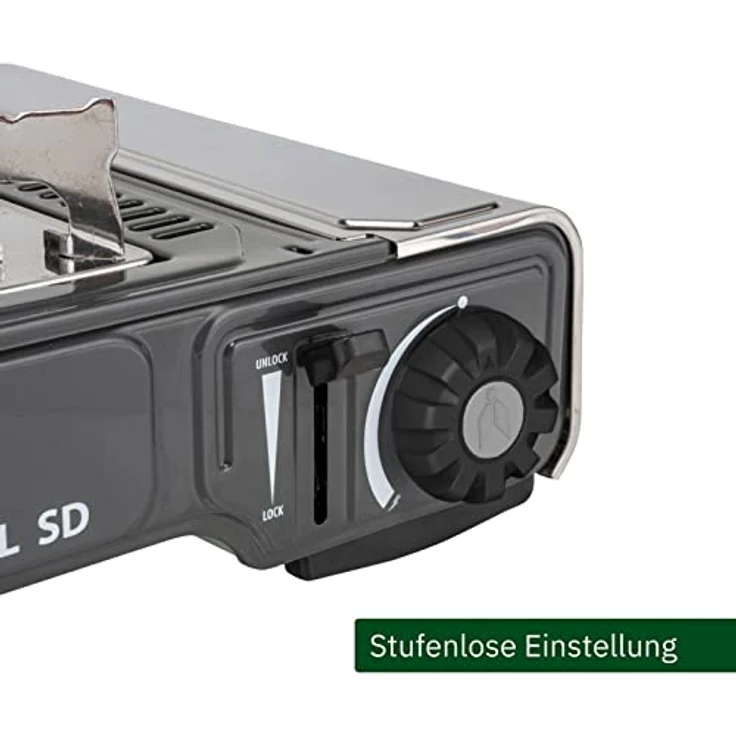 Brunner Campingkocher, tragbarer Gaskocher mit 2-Flammen-Brenner, Piezozündung und Zündsicherheitsthermoelement, mit Kunststoff-Tragekoffer – Bild 4