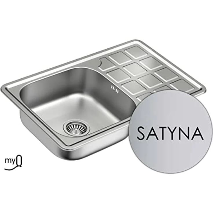 QUADRON LOUIS 111, 1-Becken Spüle aus Edelstahl mit Siphon, Größe 78 x 48 x 16 cm, hitzebeständig und pflegeleicht – Bild 3