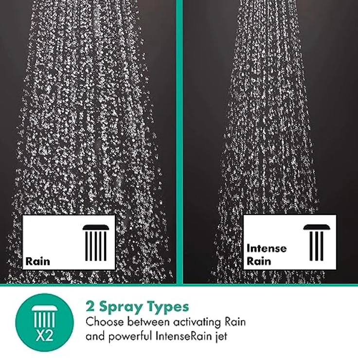 hansgrohe Vernis Blend Handbrause 26340000, Brausekopfgröße 100mm, Rain und IntenseRain Strahlarten, für Durchlauferhitzer geeignet – Bild 5