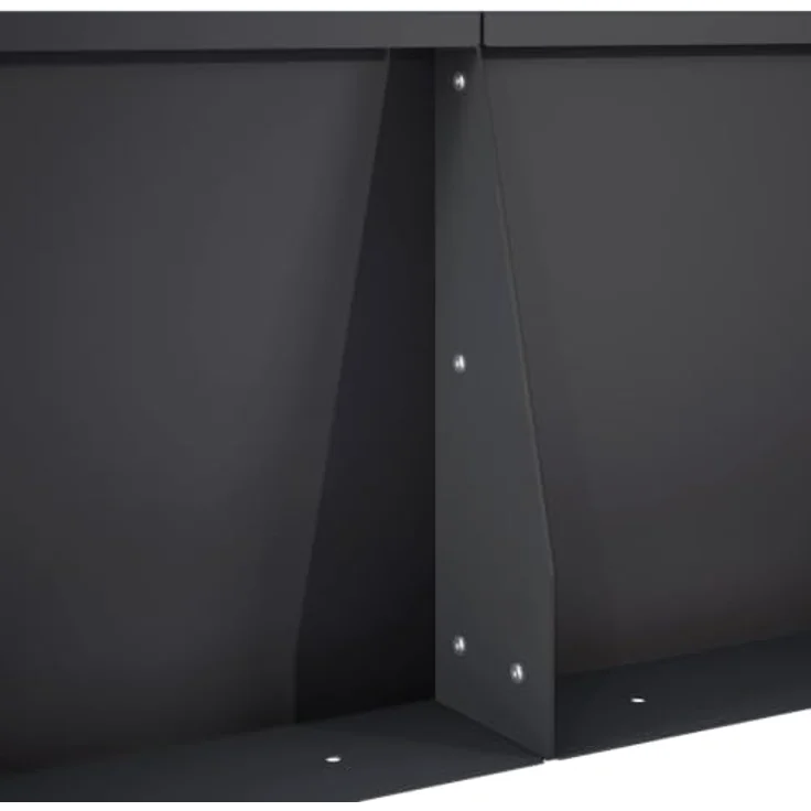 vidaXL Beetumrandung Stützmauer, 4 Stück, 100 x 100 x 30 cm, modulare Stahlkonstruktion, wetterbeständig, schwarz – Bild 5