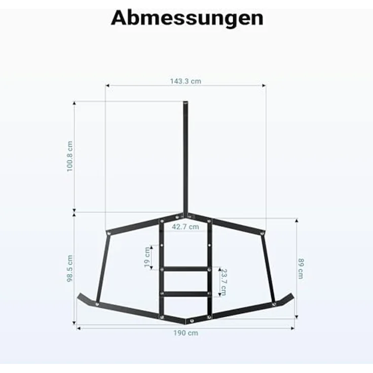 Wiltec Schleppegge 190 x 98 cm, robuste Wiesenegge für Rasentraktor, ATV und UTV, ideal zur Bodenbearbeitung und Bodennivellierung – Bild 3