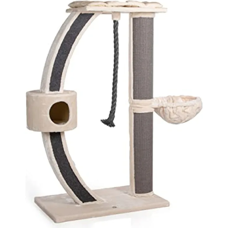 CanadianCat Company | Kratzbaum XXL Granville für große & schwere Katzen | beige anthrazit | ca. 157 x 60 x 170 cm Mainecoon