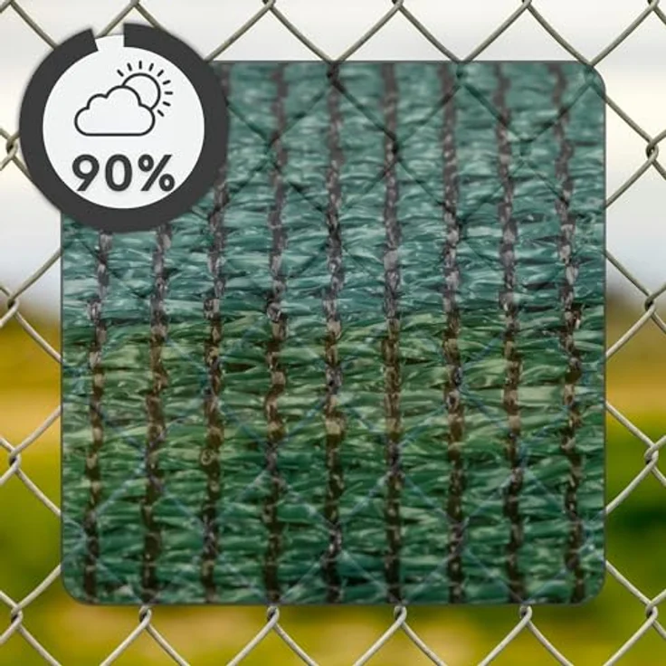 SPRINGOS Schattiernetz 1 x 50 m, Beschattungsnetz 140 g/m² in Grün, inkl. 200 Kabelbinder – 90% Schattenwirkung, optimaler Sichtschutz – Bild 5