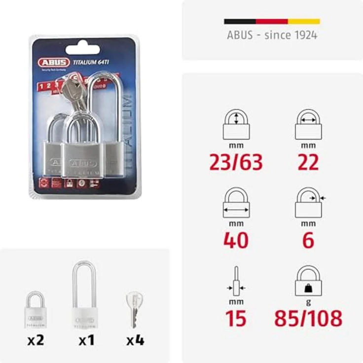 Abus 64TI-40HB63 Triples Titalium – Bild 5