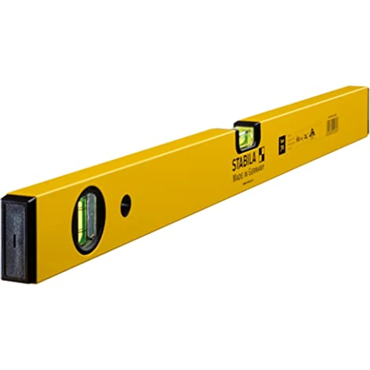 STABILA Wasserwaage Type 70, 60 cm, leichtes Alu-Profil, 1 Horizontal-Libelle, 1 Vertikal-Libelle, Made in Germany – Bild 1
